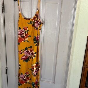 Yellow dress with flowers   Fashion Nova  Large